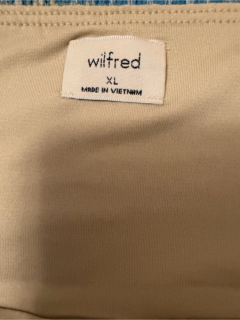 Aritzia Wilfred Blue Gingham Seersucker Strapless Mini Dress XL Summer Coastal - Picture 2 of 7